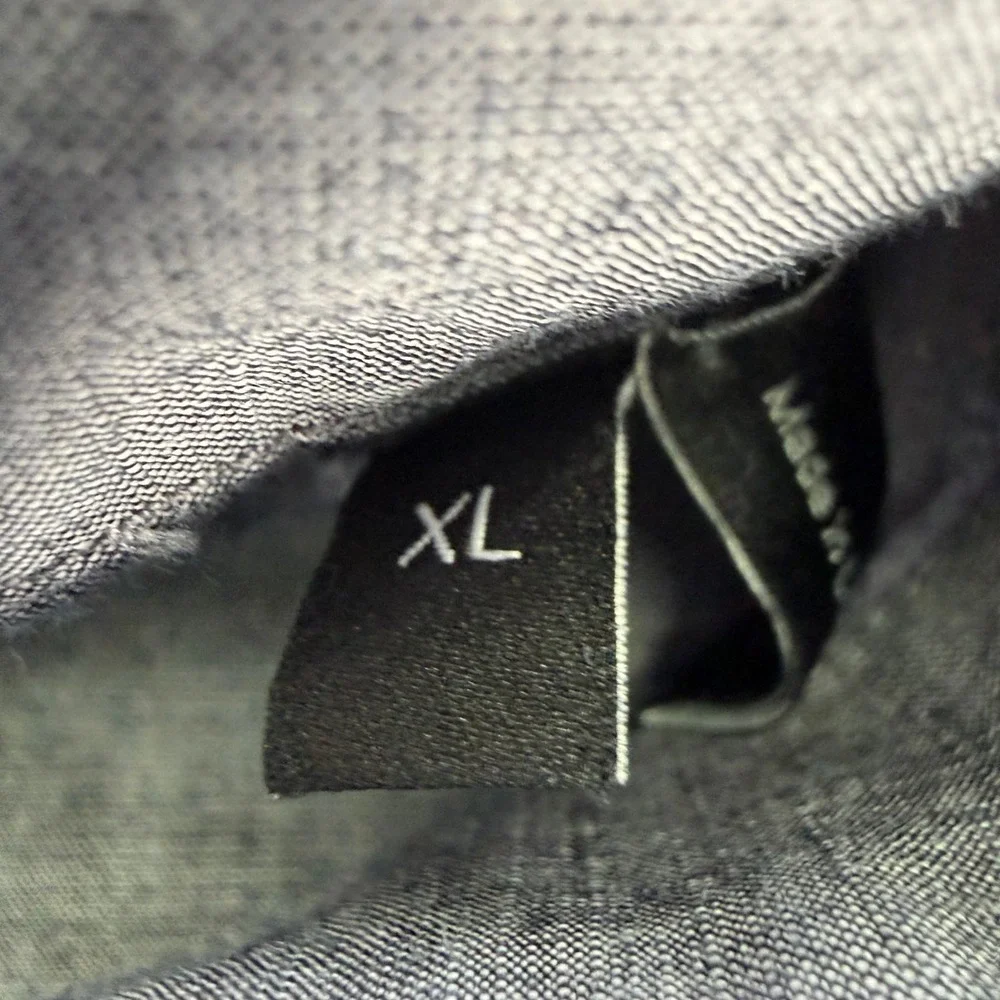 Theory Shirt Men's XL Charcoal Edward Essential Linen Cotton Blend Button Down